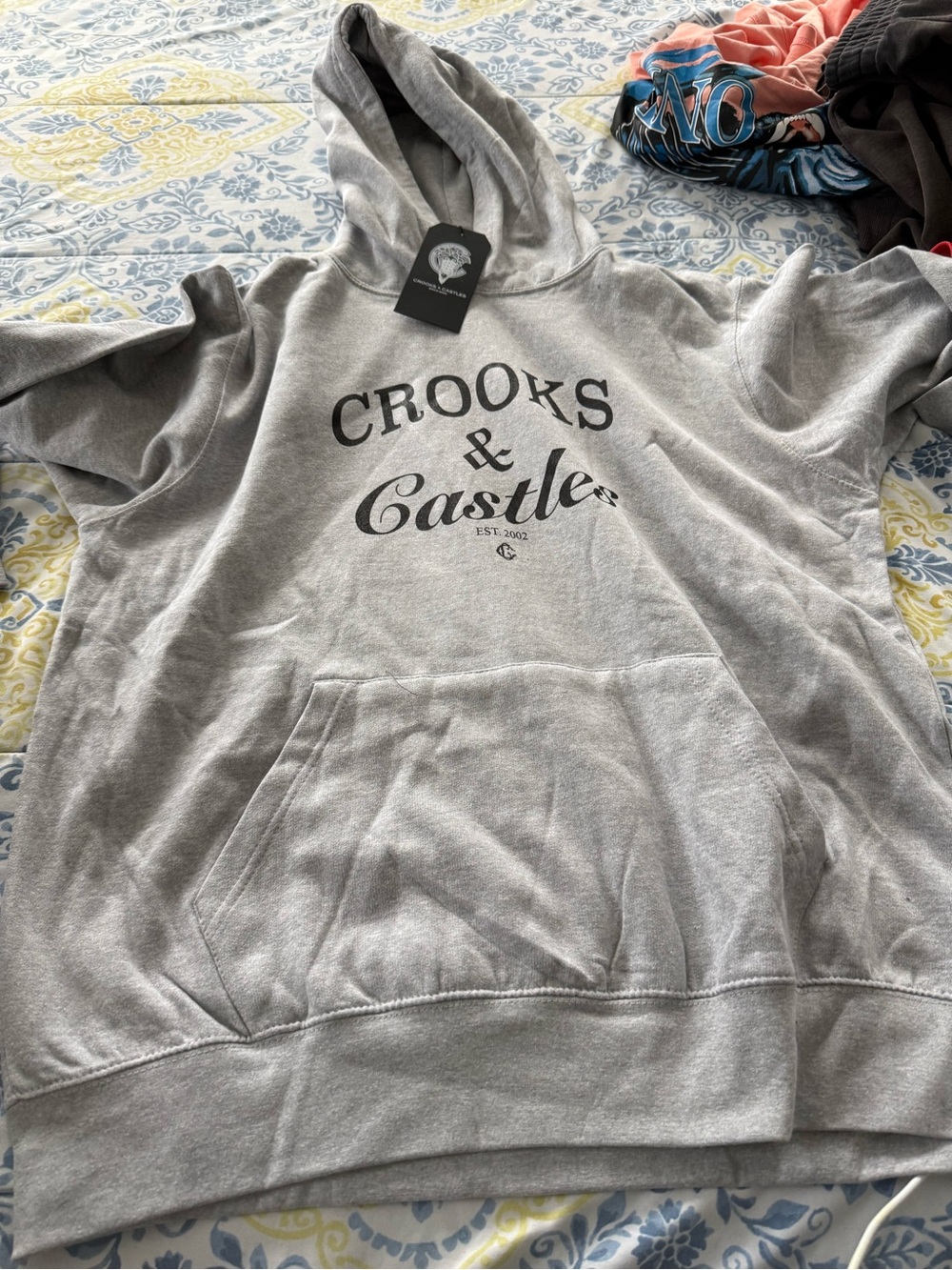 Crooks & Castles Light Gray Logo Pullover Hoodie
